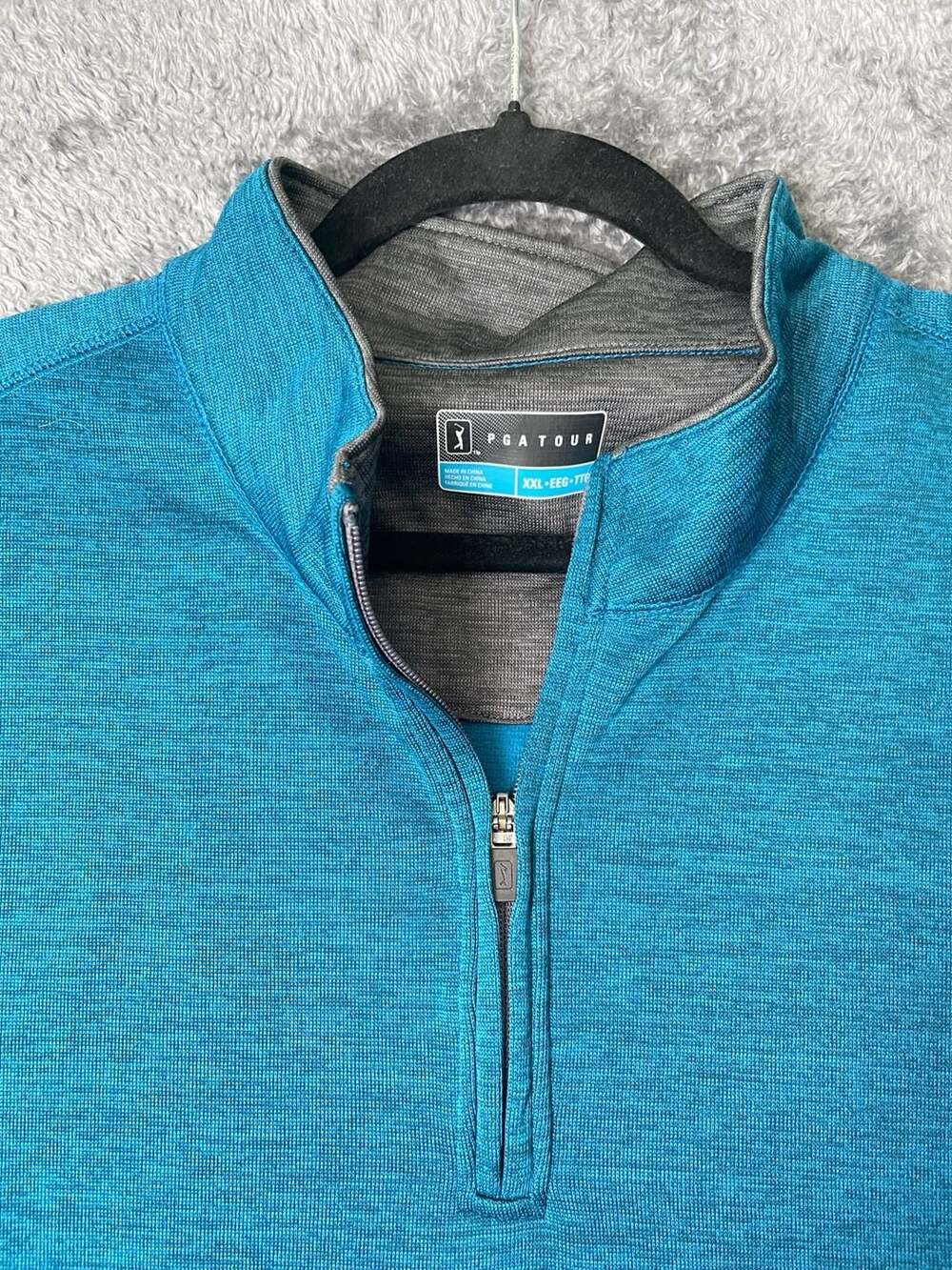 PGA Tour Men's XXL Sleeveless Quarter Zip Pullover Vest Blue